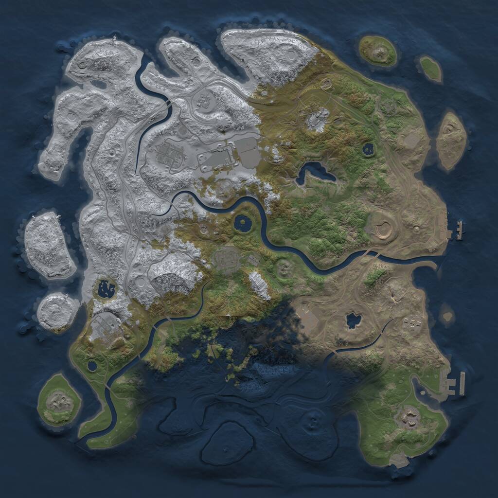 Rust Map: Procedural Map, Size: 4250, Seed: 210299844, 16 Monuments