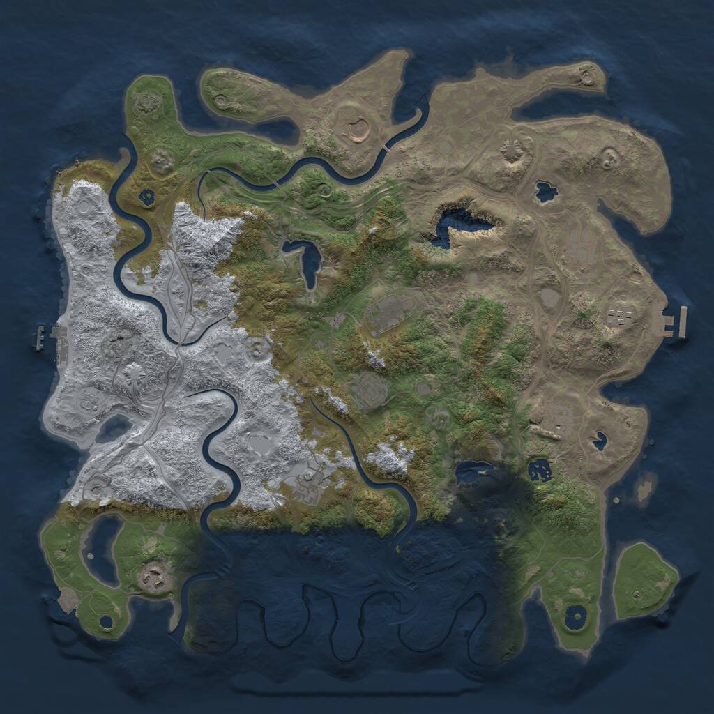 Rust Map: Procedural Map, Size: 4500, Seed: 994900652, 15 Monuments