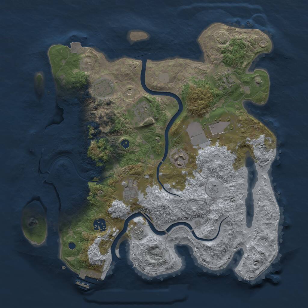 Rust Map: Procedural Map, Size: 3500, Seed: 67236508, 14 Monuments