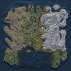 Thumbnail Rust Map: Procedural Map, Size: 4500, Seed: 1047981616, 17 Monuments