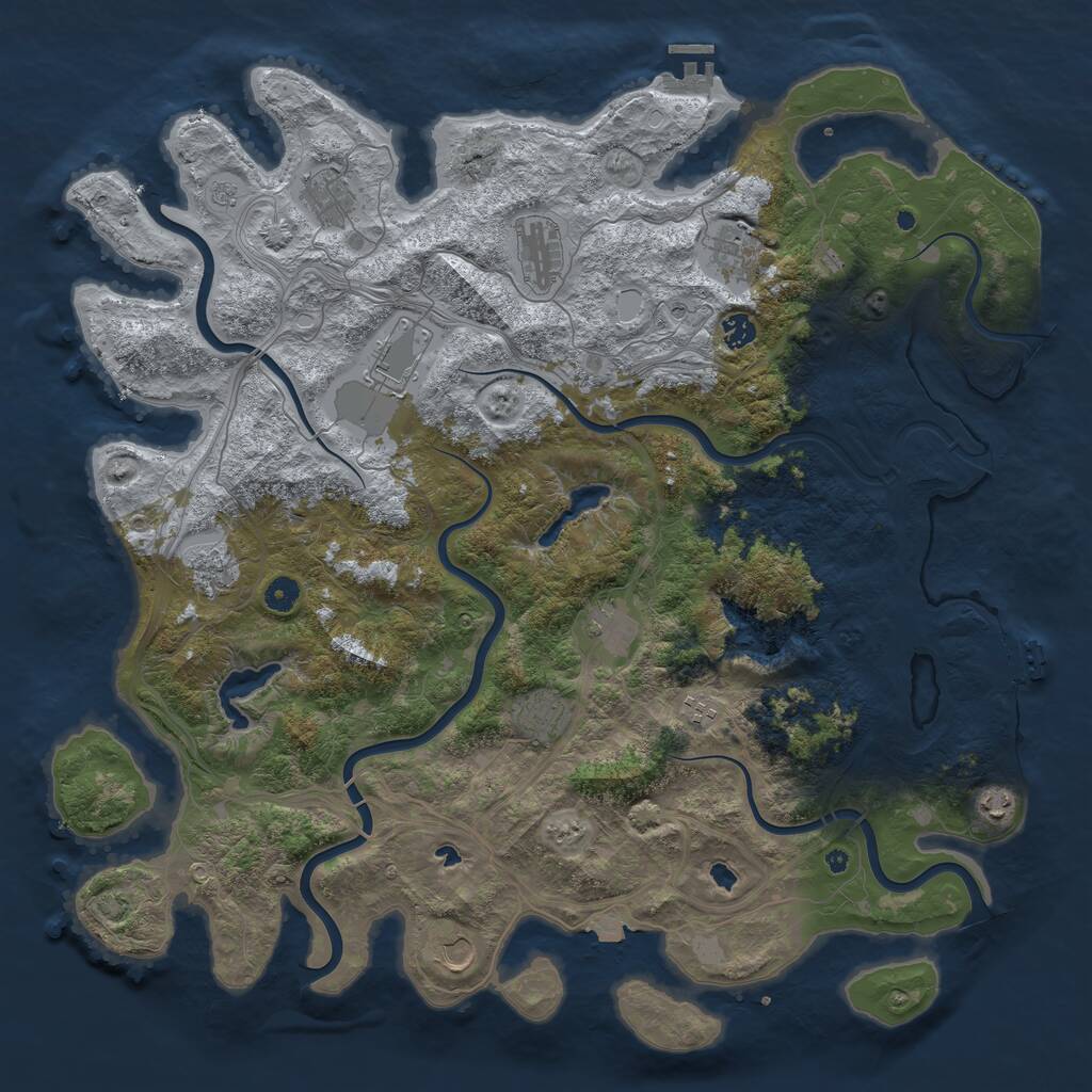 Rust Map: Procedural Map, Size: 4800, Seed: 1618033705, 17 Monuments