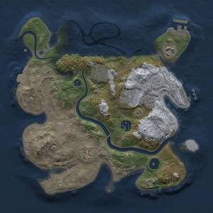 Thumbnail Rust Map: Procedural Map, Size: 3000, Seed: 46541249, 11 Monuments
