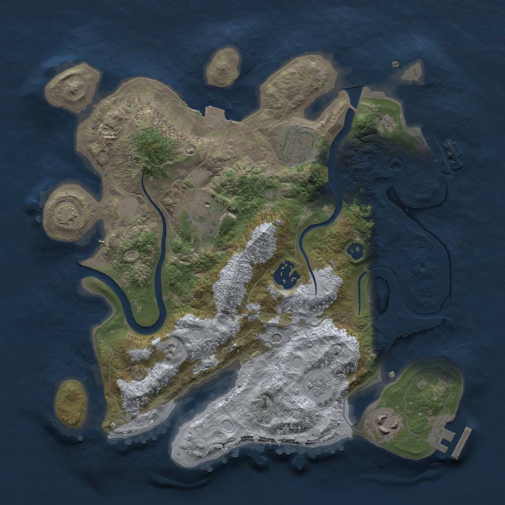 Rust Map: Procedural Map, Size: 3000, Seed: 1803971204, 10 Monuments