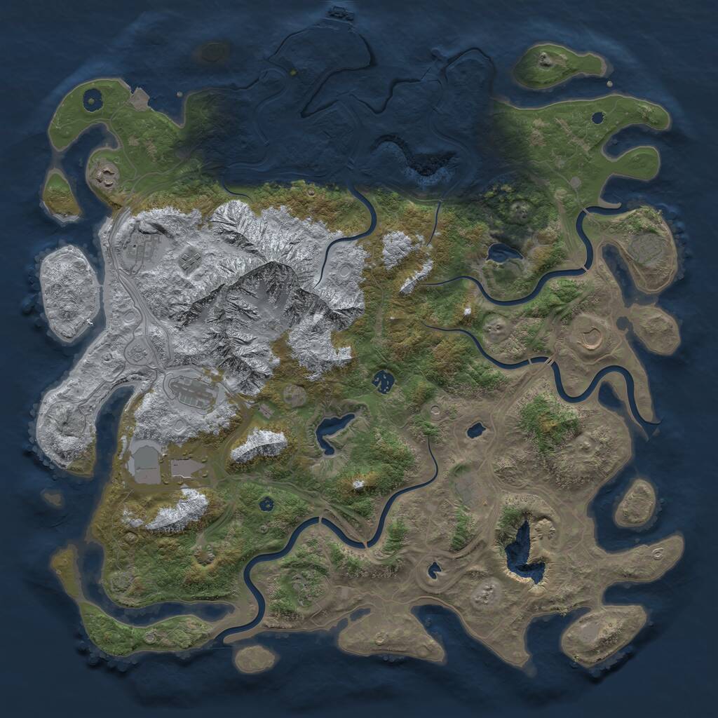 Rust Map: Procedural Map, Size: 5000, Seed: 637692178, 15 Monuments