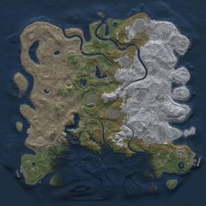 Thumbnail Rust Map: Procedural Map, Size: 4500, Seed: 420050, 17 Monuments
