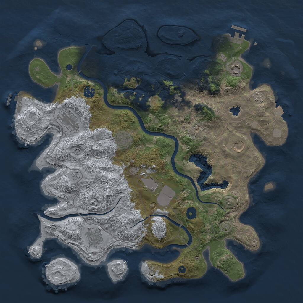 Rust Map: Procedural Map, Size: 4000, Seed: 1407381263, 15 Monuments