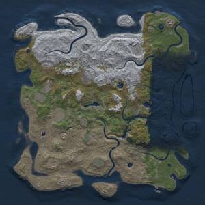 Thumbnail Rust Map: Procedural Map, Size: 4900, Seed: 25129501, 17 Monuments