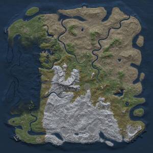Thumbnail Rust Map: Procedural Map, Size: 6000, Seed: 2111524138, 17 Monuments