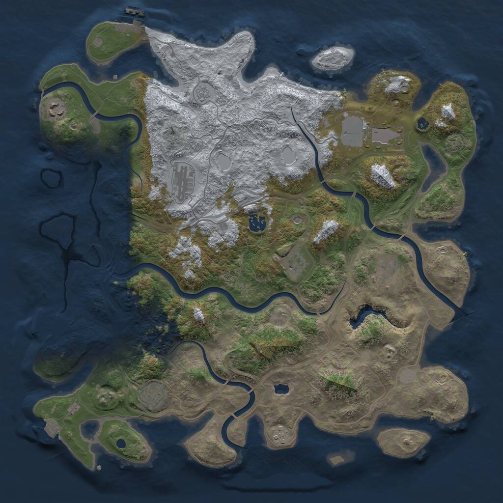 Rust Map: Procedural Map, Size: 4250, Seed: 2126510641, 14 Monuments