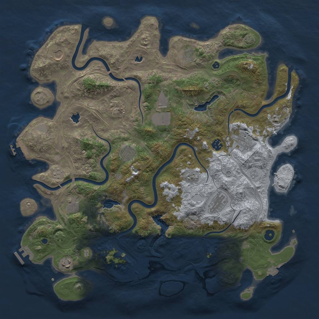 Rust Map: Procedural Map, Size: 4500, Seed: 422655253, 17 Monuments
