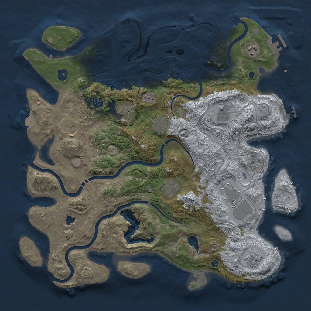 Rust Map: Procedural Map, Size: 4250, Seed: 749843748, 16 Monuments