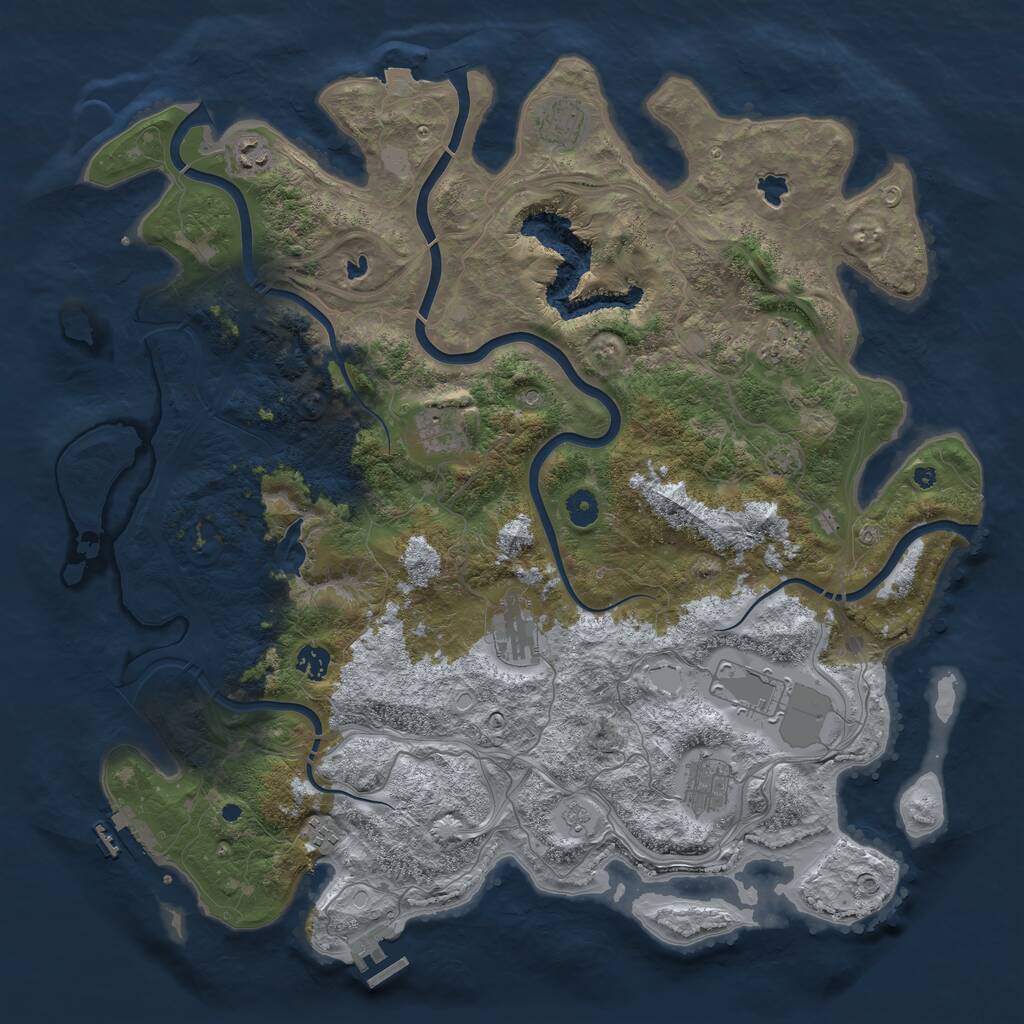 Rust Map: Procedural Map, Size: 4500, Seed: 1059137560, 15 Monuments