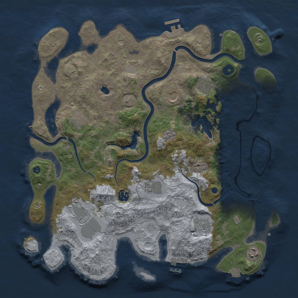 Rust Map: Procedural Map, Size: 4000, Seed: 125089, 15 Monuments