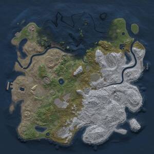 Thumbnail Rust Map: Procedural Map, Size: 4000, Seed: 52490826, 16 Monuments