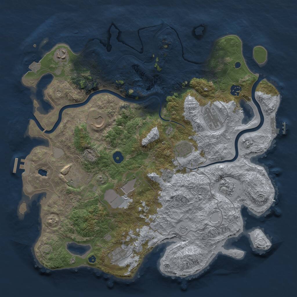 Rust Map: Procedural Map, Size: 4000, Seed: 52490826, 16 Monuments