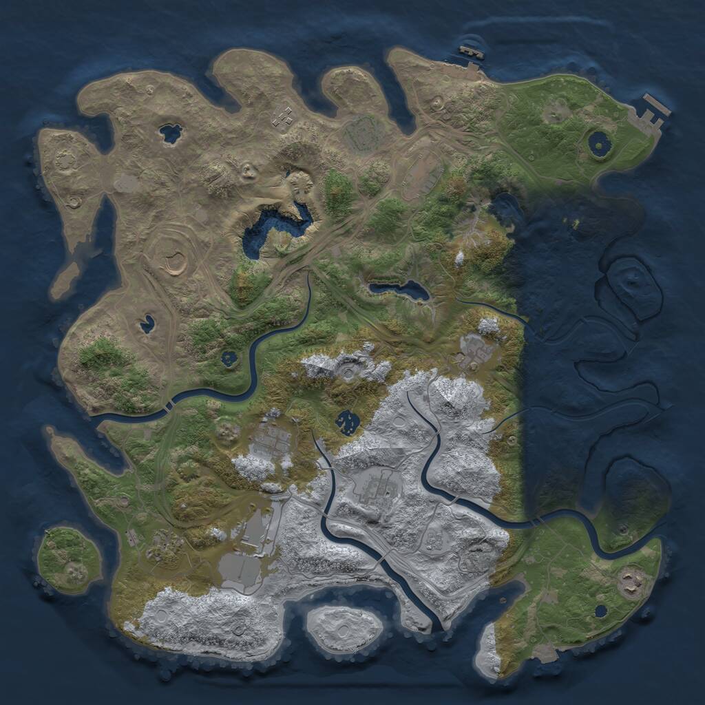 Rust Map: Procedural Map, Size: 4500, Seed: 637726013, 17 Monuments