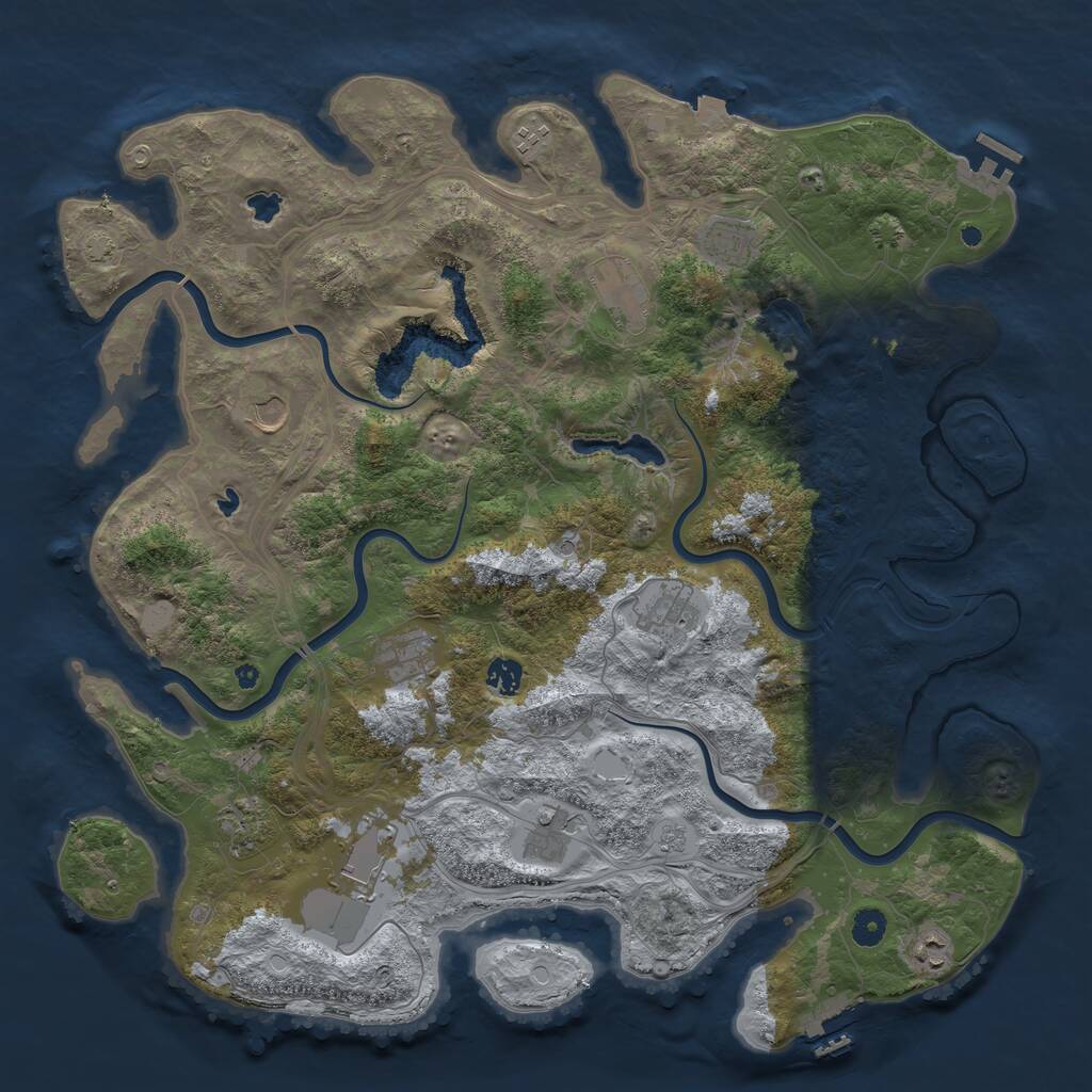 Rust Map: Procedural Map, Size: 4500, Seed: 637726013, 17 Monuments