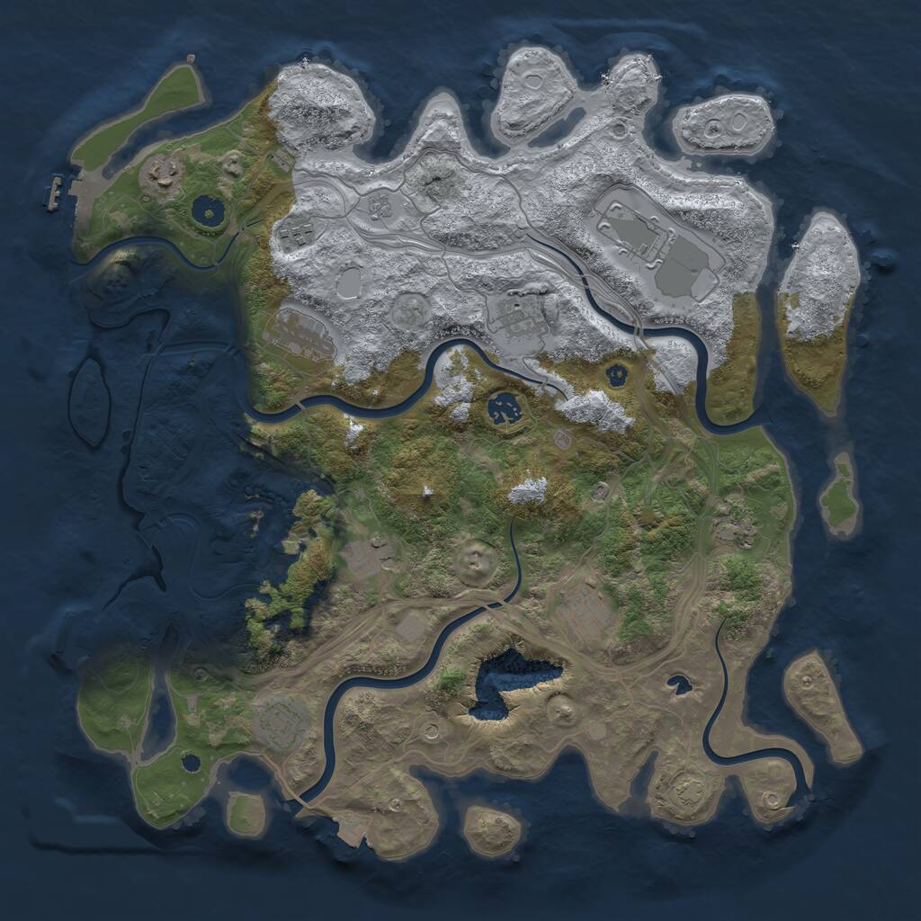 Rust Map: Procedural Map, Size: 4250, Seed: 902067580, 16 Monuments