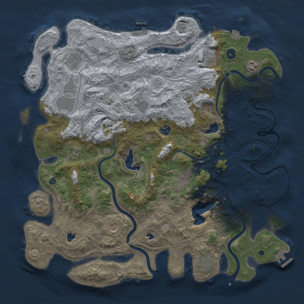 Rust Map: Procedural Map, Size: 4600, Seed: 2081, 17 Monuments