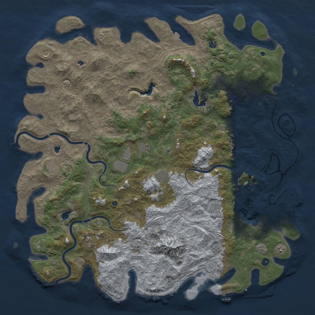 Rust Map: Procedural Map, Size: 6000, Seed: 1627037791, 17 Monuments