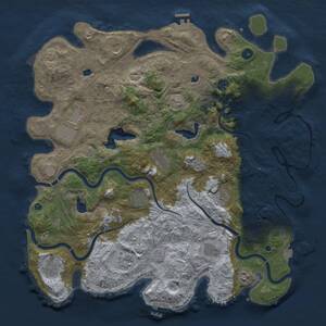 Thumbnail Rust Map: Procedural Map, Size: 4500, Seed: 436160857, 17 Monuments