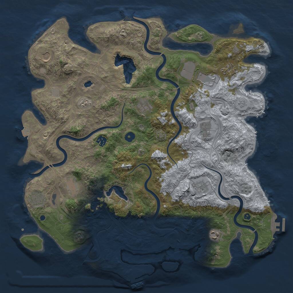 Rust Map: Procedural Map, Size: 4450, Seed: 5452, 17 Monuments