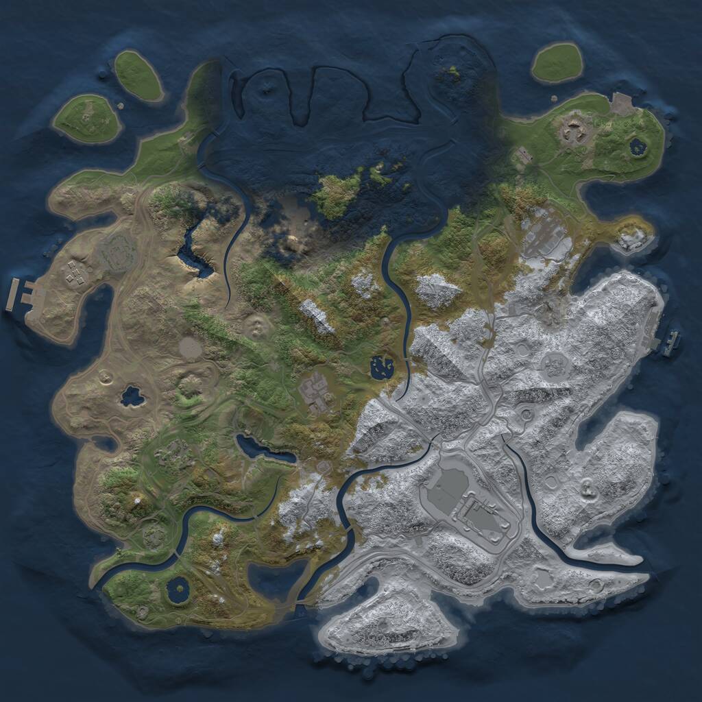 Rust Map: Procedural Map, Size: 4250, Seed: 1016009918, 15 Monuments