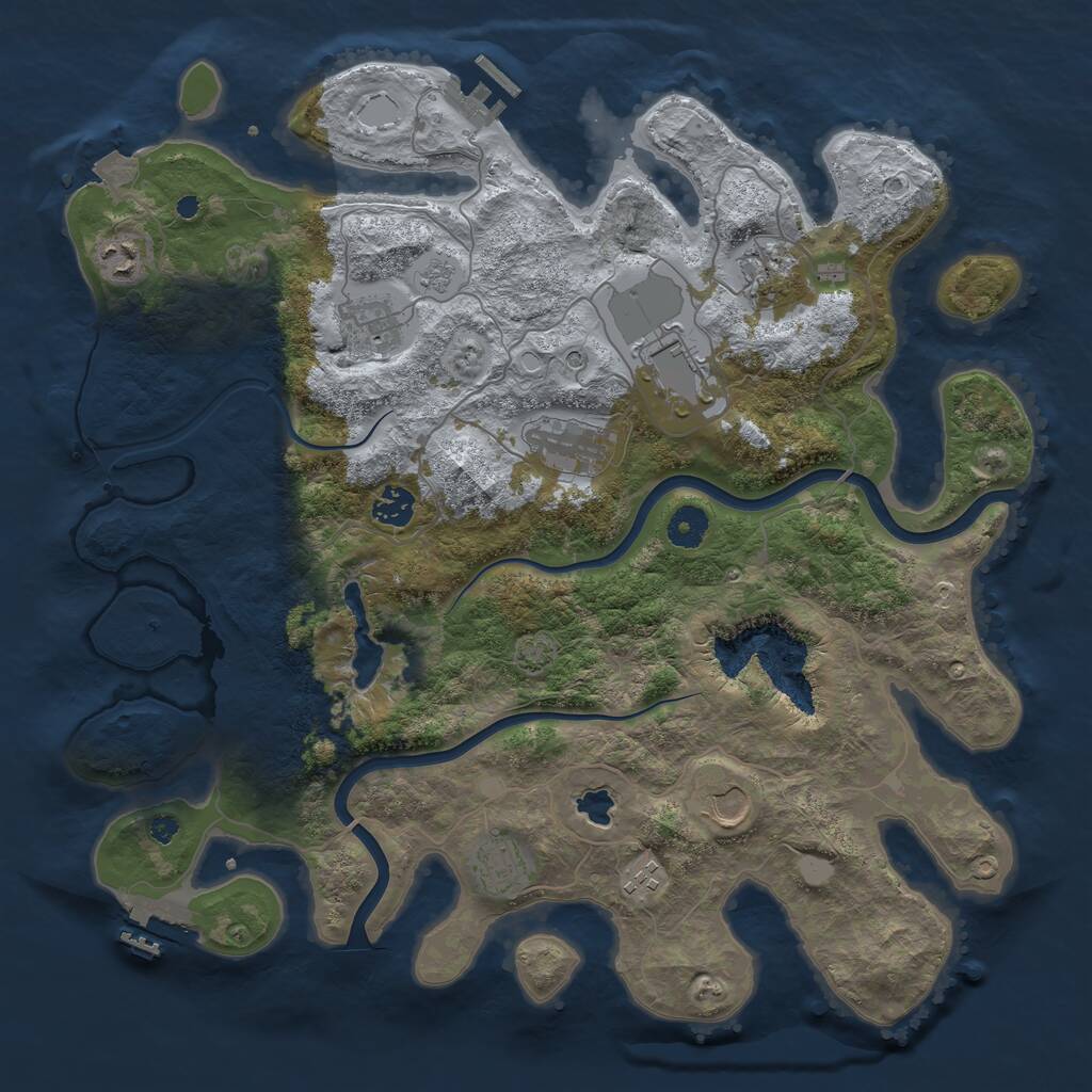 Rust Map: Procedural Map, Size: 4000, Seed: 752475860, 15 Monuments