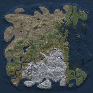 Thumbnail Rust Map: Procedural Map, Size: 5000, Seed: 1518574210, 17 Monuments