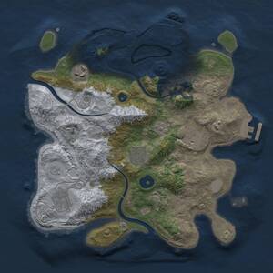 Thumbnail Rust Map: Procedural Map, Size: 3000, Seed: 2049104, 12 Monuments