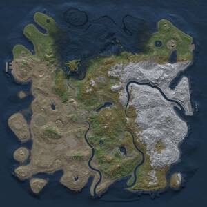 Thumbnail Rust Map: Procedural Map, Size: 4500, Seed: 612466024, 17 Monuments