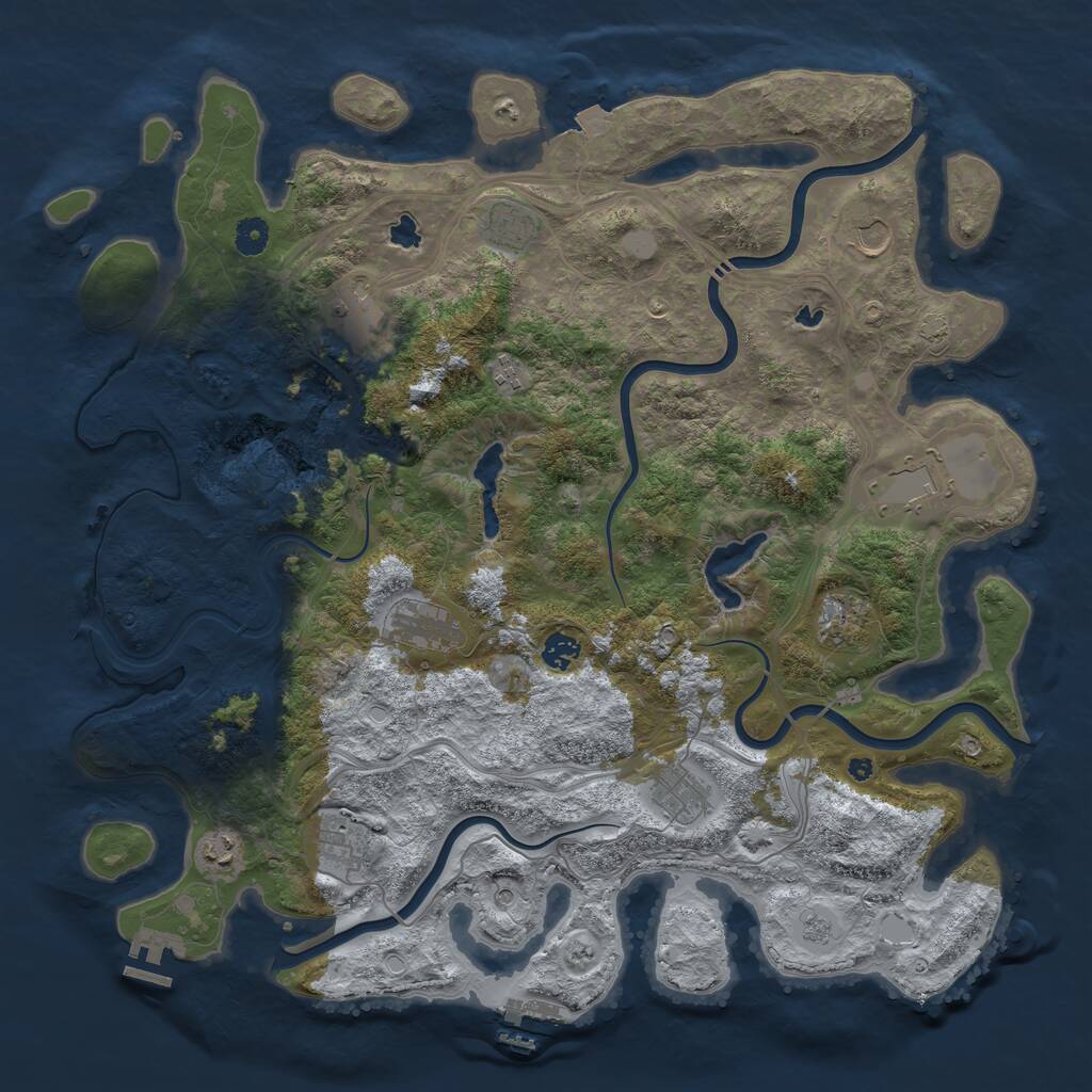 Rust Map: Procedural Map, Size: 4500, Seed: 808689352, 17 Monuments