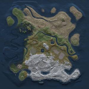 Thumbnail Rust Map: Procedural Map, Size: 3500, Seed: 1263052700, 14 Monuments