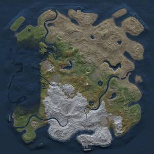 Thumbnail Rust Map: Procedural Map, Size: 4500, Seed: 763816351, 17 Monuments