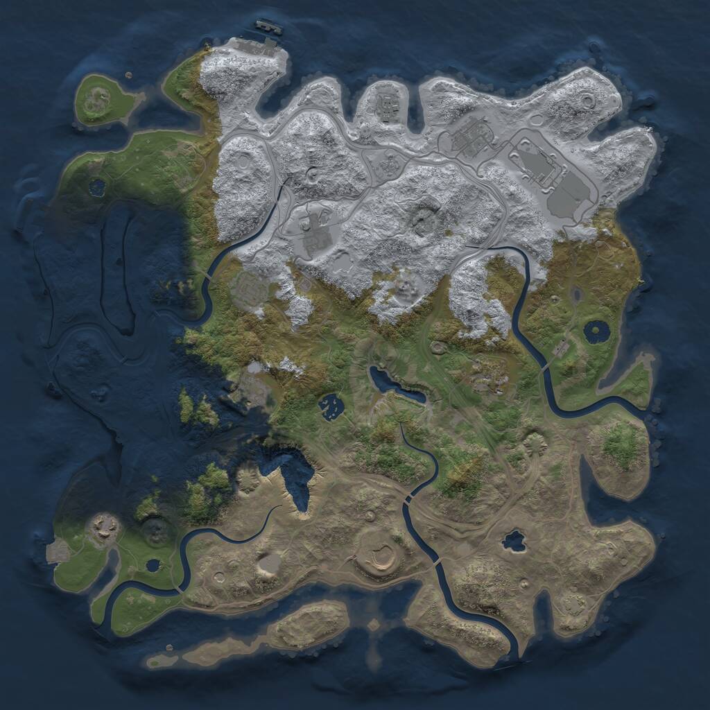 Rust Map: Procedural Map, Size: 4250, Seed: 1261154944, 16 Monuments