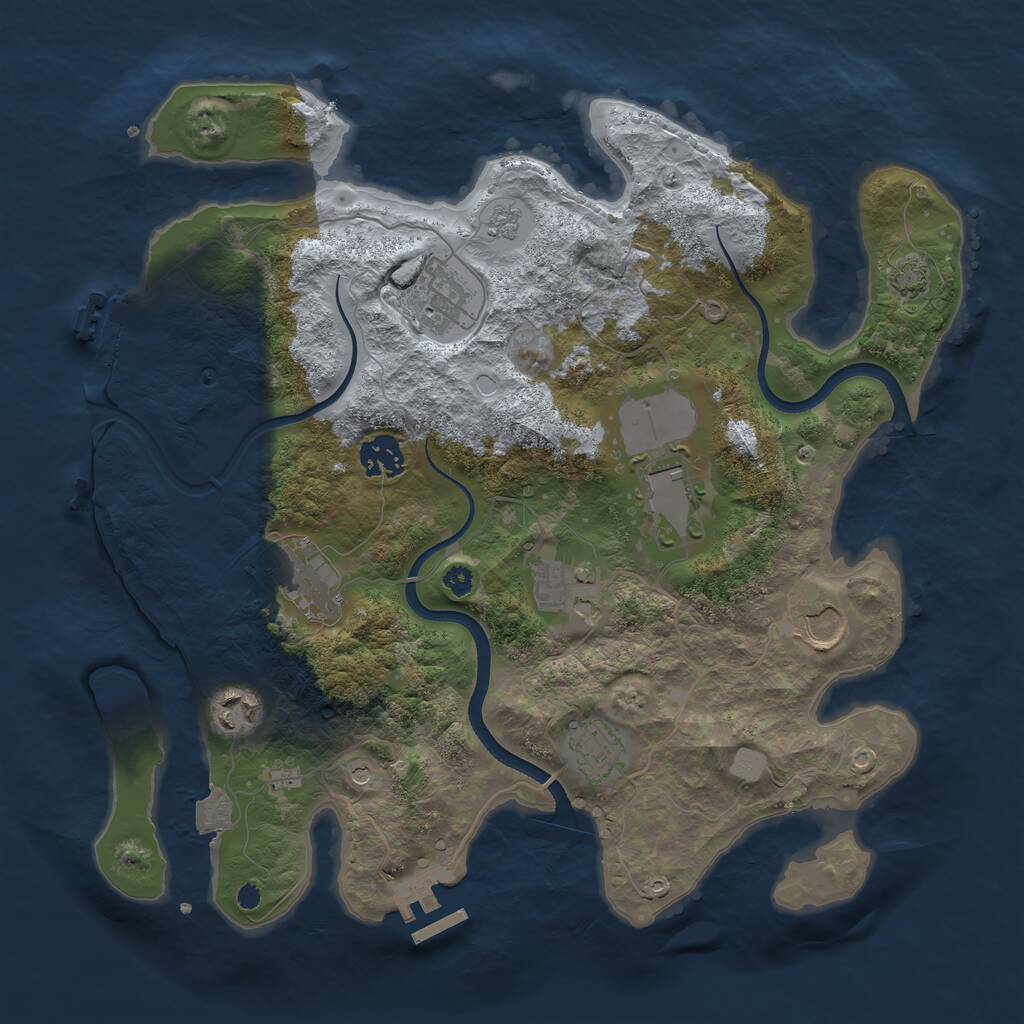 Rust Map: Procedural Map, Size: 3500, Seed: 983515492, 14 Monuments