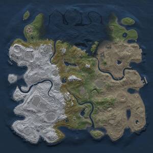 Thumbnail Rust Map: Procedural Map, Size: 4500, Seed: 571411002, 16 Monuments