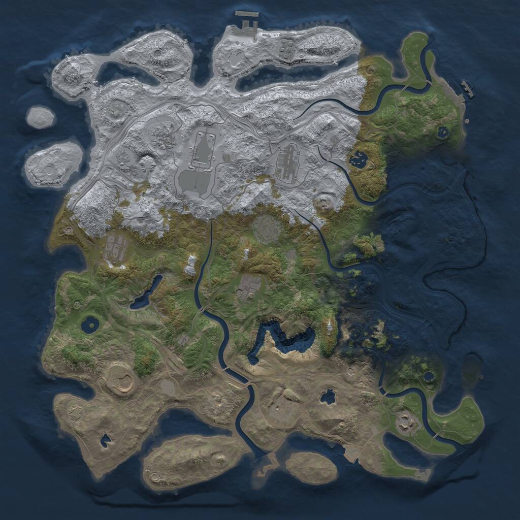Rust Map: Procedural Map, Size: 4500, Seed: 898860230, 17 Monuments