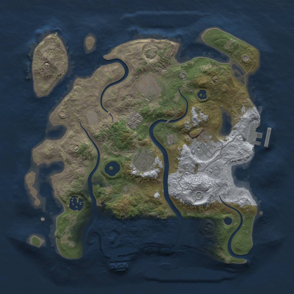 Rust Map: Procedural Map, Size: 3000, Seed: 17198, 11 Monuments