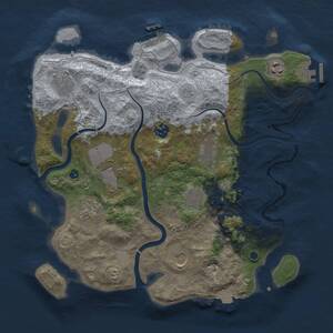 Thumbnail Rust Map: Procedural Map, Size: 3500, Seed: 480721036, 15 Monuments
