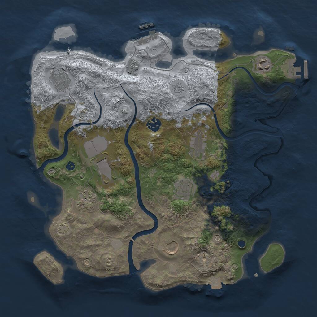Rust Map: Procedural Map, Size: 3500, Seed: 480721036, 15 Monuments