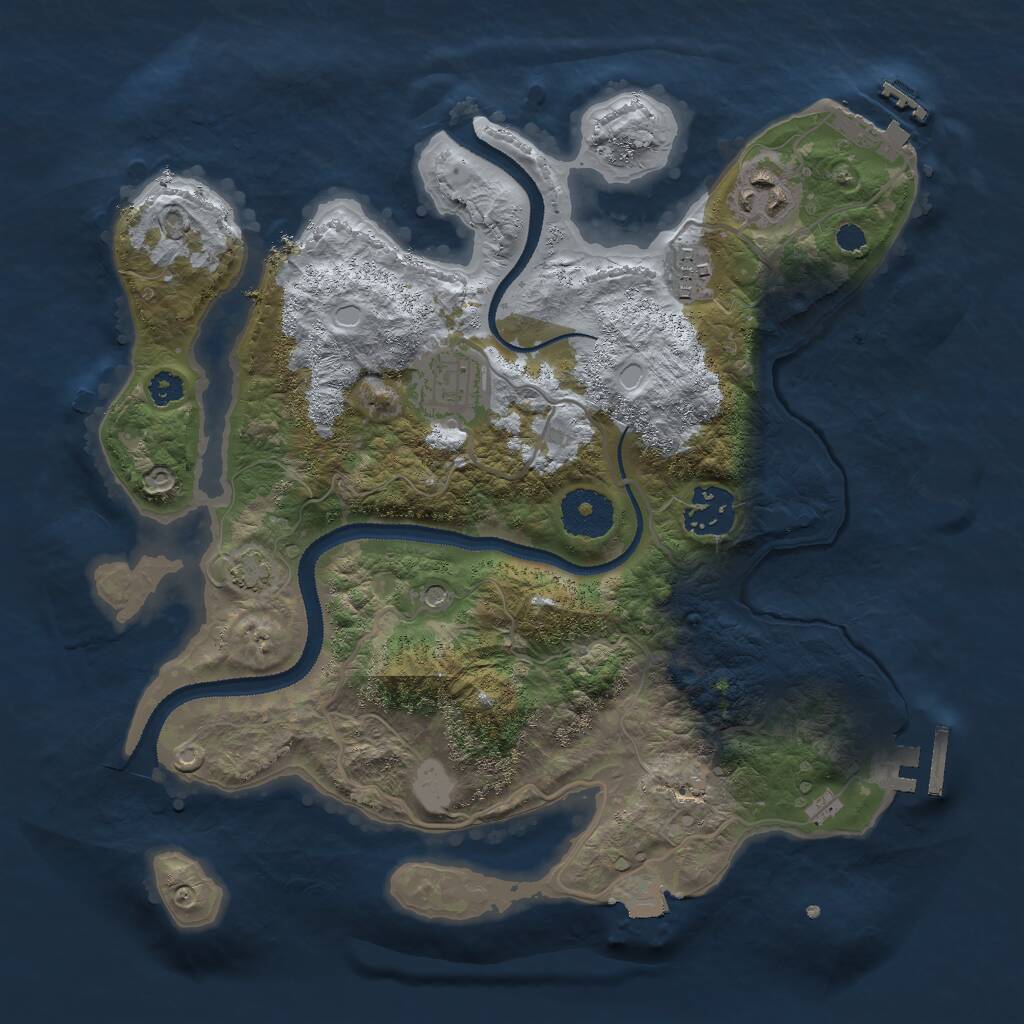 Rust Map: Procedural Map, Size: 3000, Seed: 1148068706, 9 Monuments