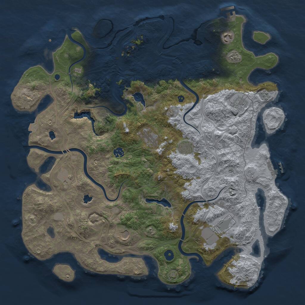 Rust Map: Procedural Map, Size: 4500, Seed: 1459850021, 15 Monuments