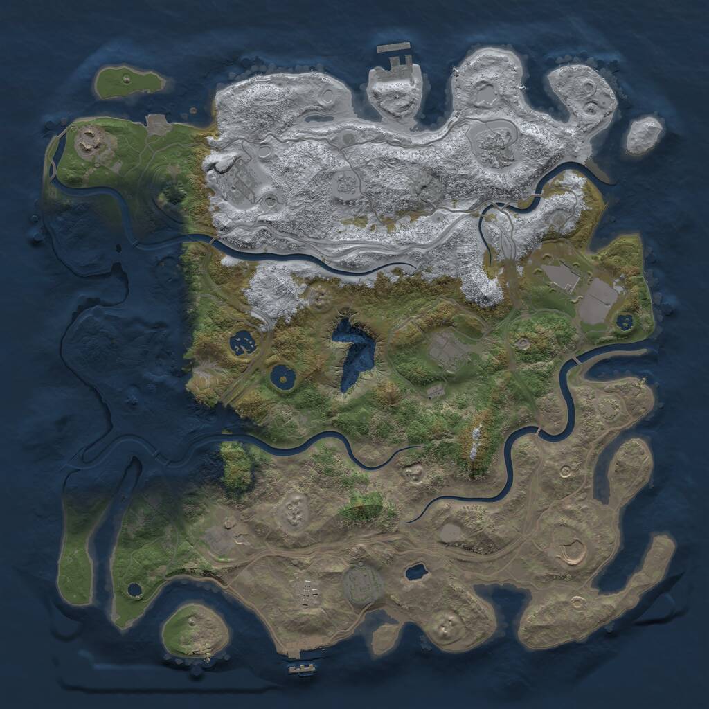 Rust Map: Procedural Map, Size: 4250, Seed: 281311747, 16 Monuments