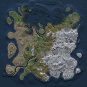 Thumbnail Rust Map: Procedural Map, Size: 3900, Seed: 498456456, 17 Monuments