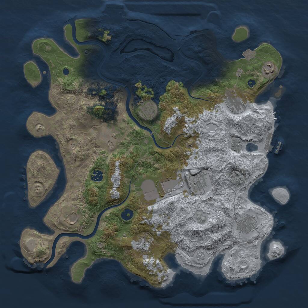 Rust Map: Procedural Map, Size: 3900, Seed: 498456456, 17 Monuments