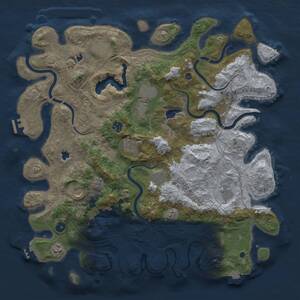Thumbnail Rust Map: Procedural Map, Size: 4500, Seed: 1343784042, 15 Monuments