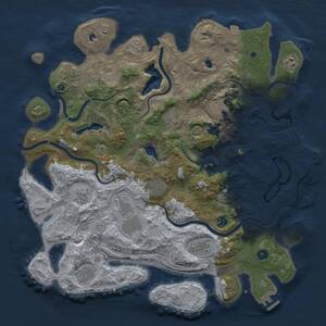 Thumbnail Rust Map: Procedural Map, Size: 4500, Seed: 18365496, 16 Monuments