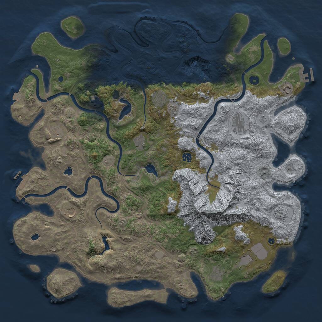Rust Map: Procedural Map, Size: 5000, Seed: 611253212, 17 Monuments