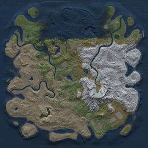 Thumbnail Rust Map: Procedural Map, Size: 5000, Seed: 611253212, 17 Monuments